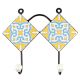 Yellow Ceramic Floral Tile Hook 